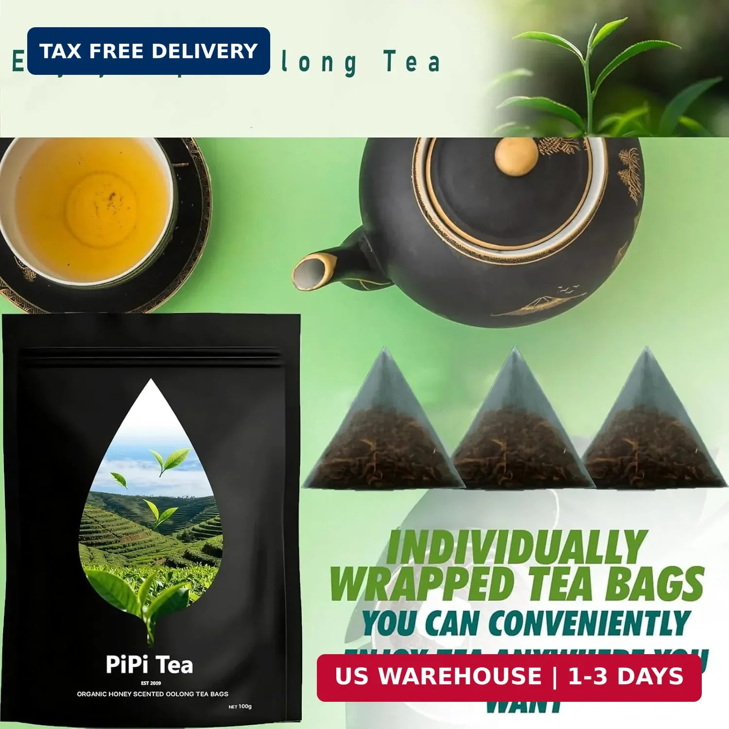 Pipi Tea,Pipi Tea Oolong,Pipi Oolong Tea Organic Tea Bags – Premium Whole Leaf