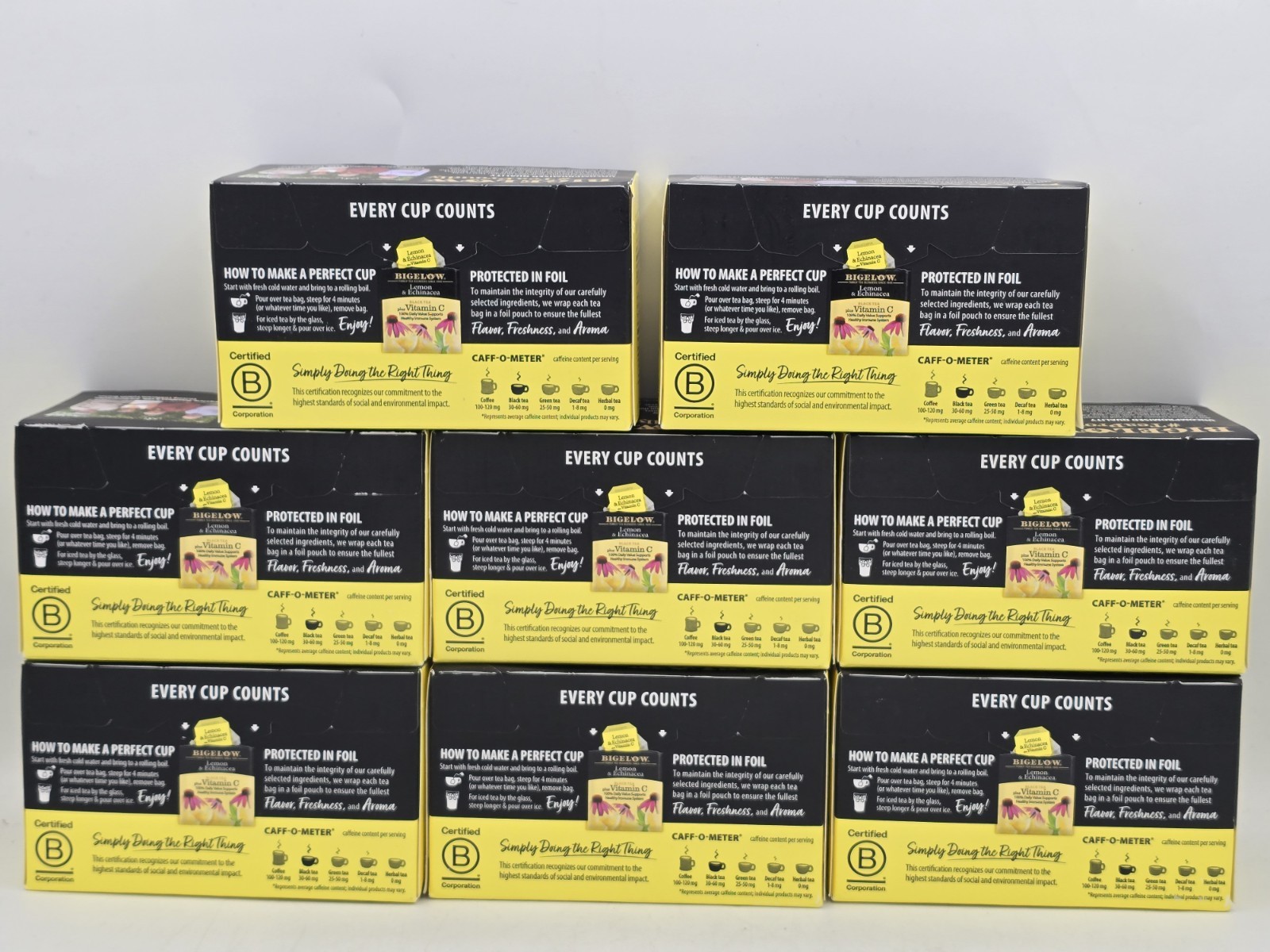 8 Lot – Bigelow Lemon & Echinacea Black Tea plus Vitamin C 144 Tea Bags
