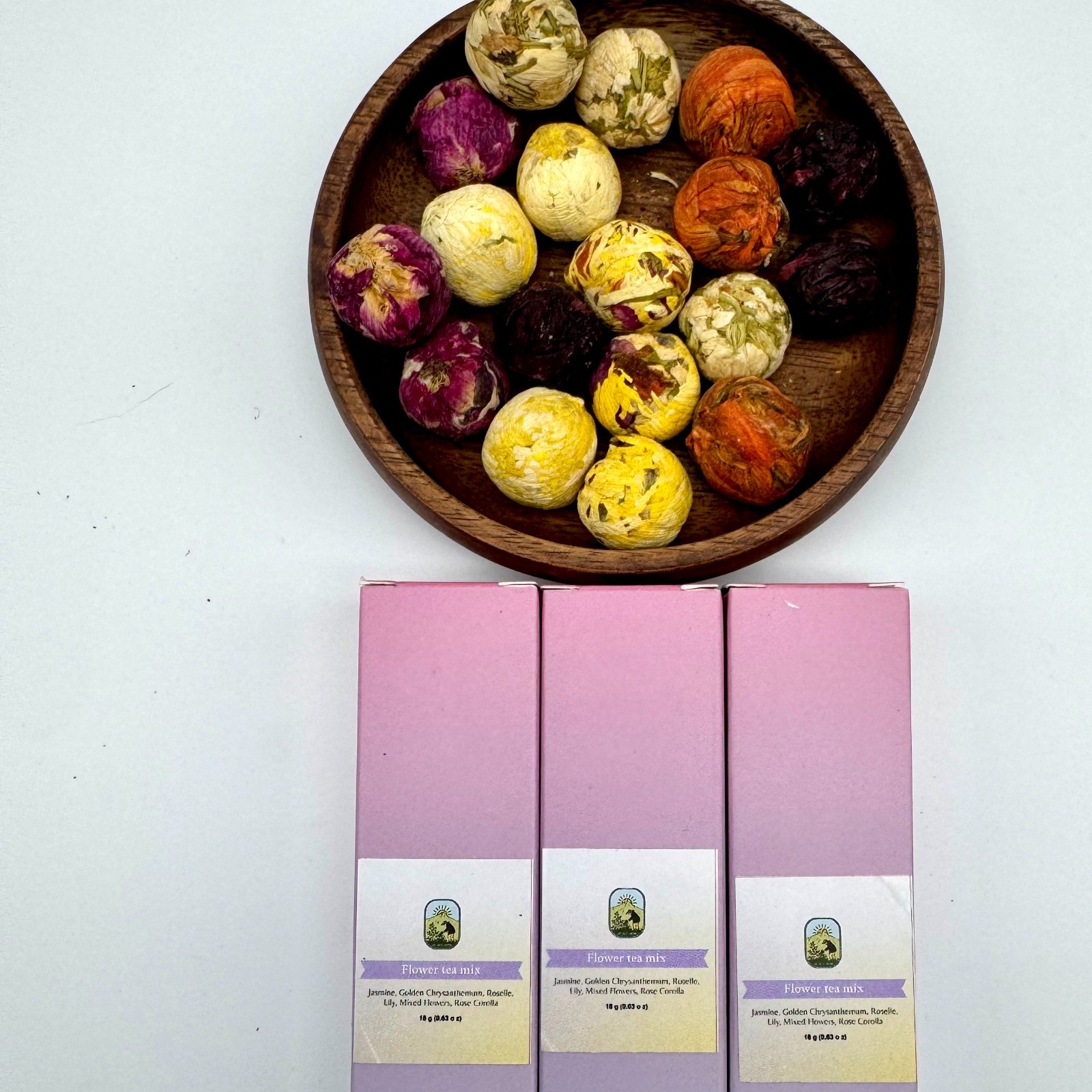 Blooming Flower Tea Balls 6 Pack Jasmine Rose Chrysanthemum Chinese Floral Tea