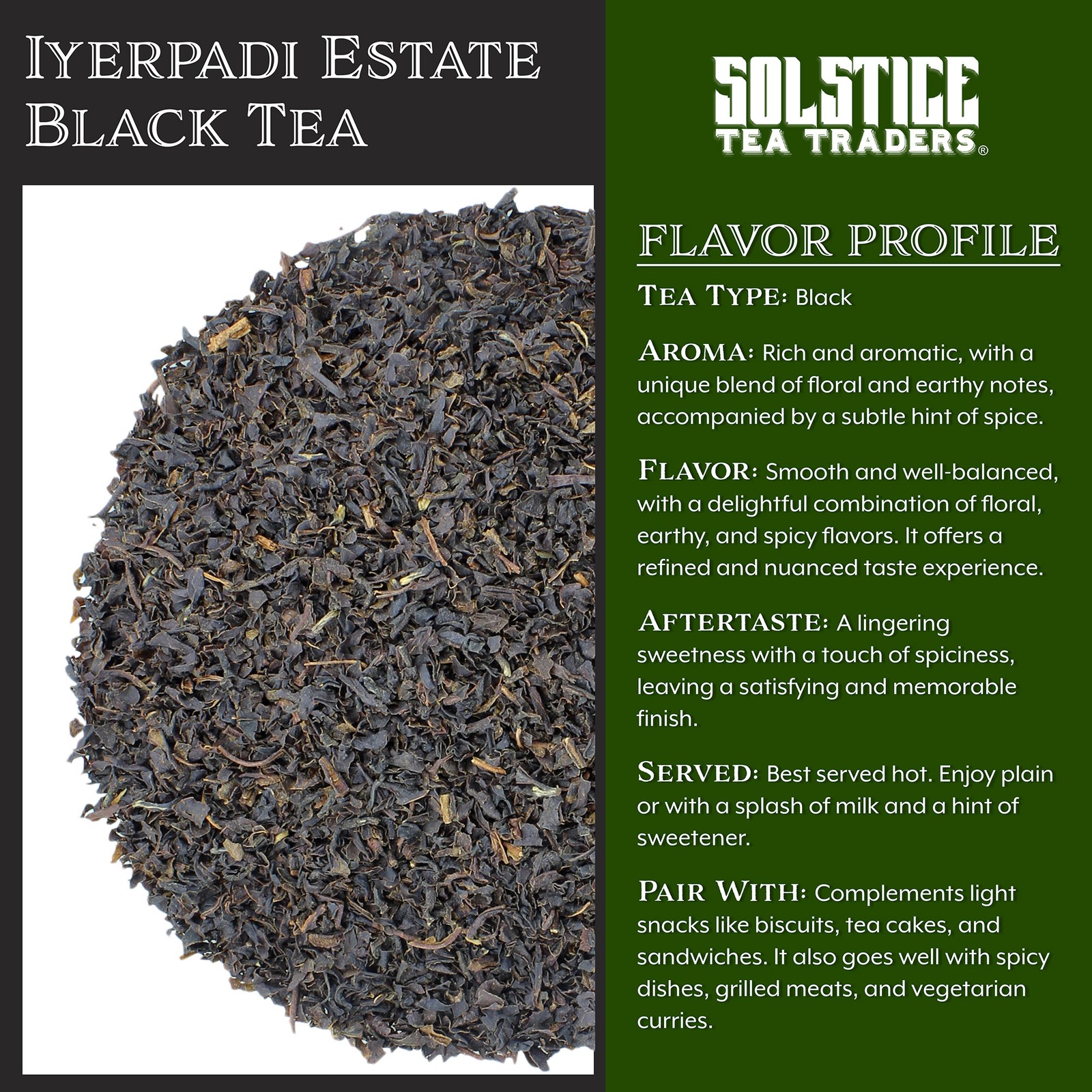 Iyerpadi Estate Loose Leaf Black Tea 8oz Bag, Makes 100+ Cups of Tea