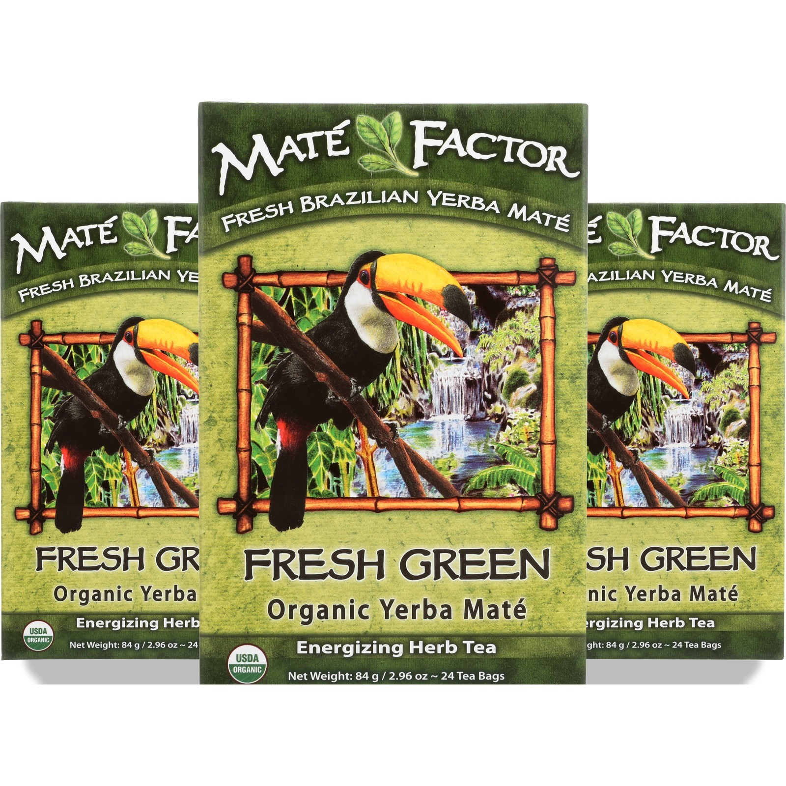 Mate Factor Fresh Green Organic Yerba Tea Bags 24 Count 3 Pack
