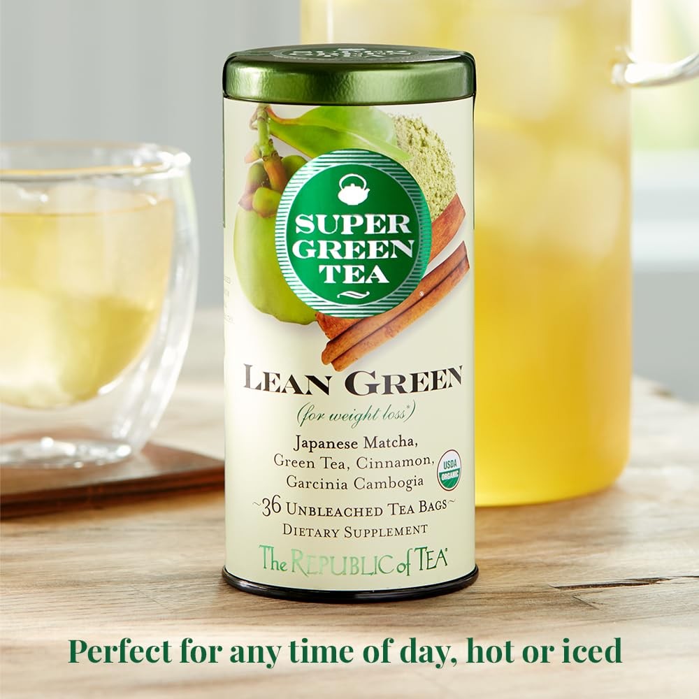 The Republic of Tea Lean Green SuperGreen Tea, Matcha 36 Count (Pack 1)