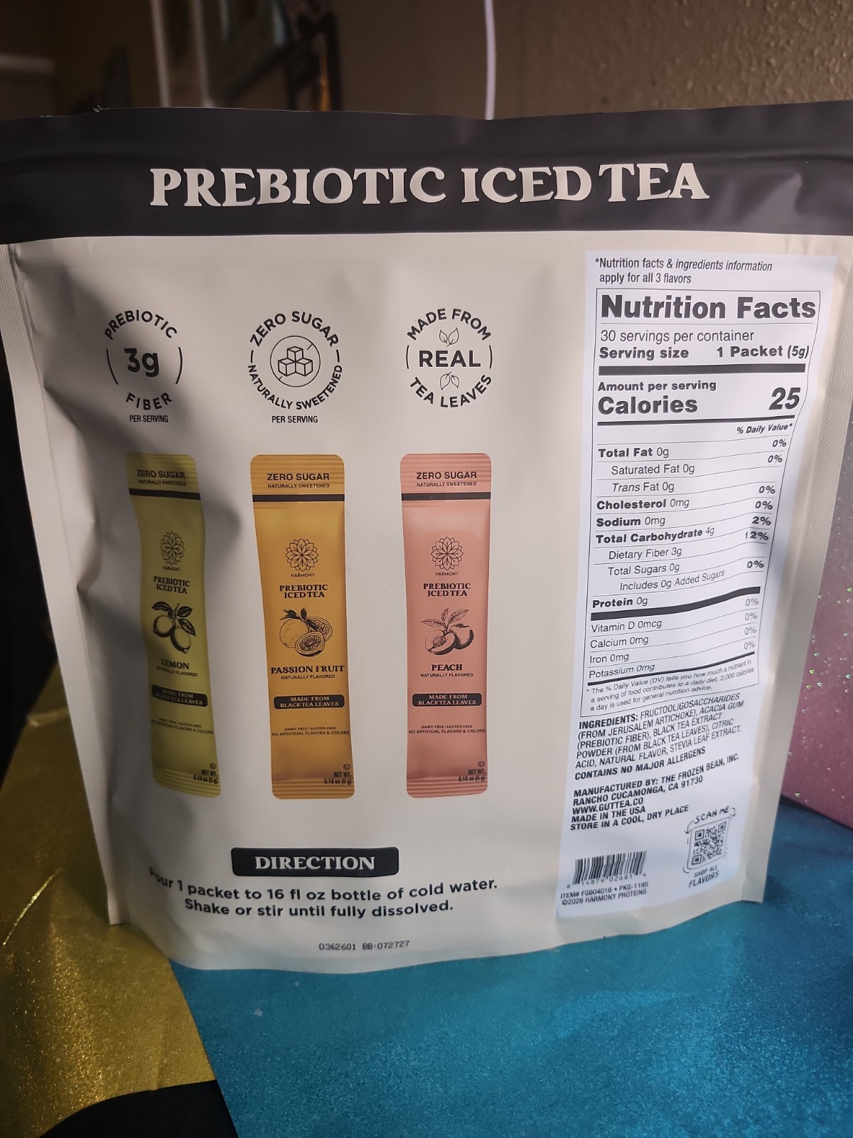 Prebiotic Iced Tea Zero Sugar 30 Pack New Sealed Dairy And Gluten Free
