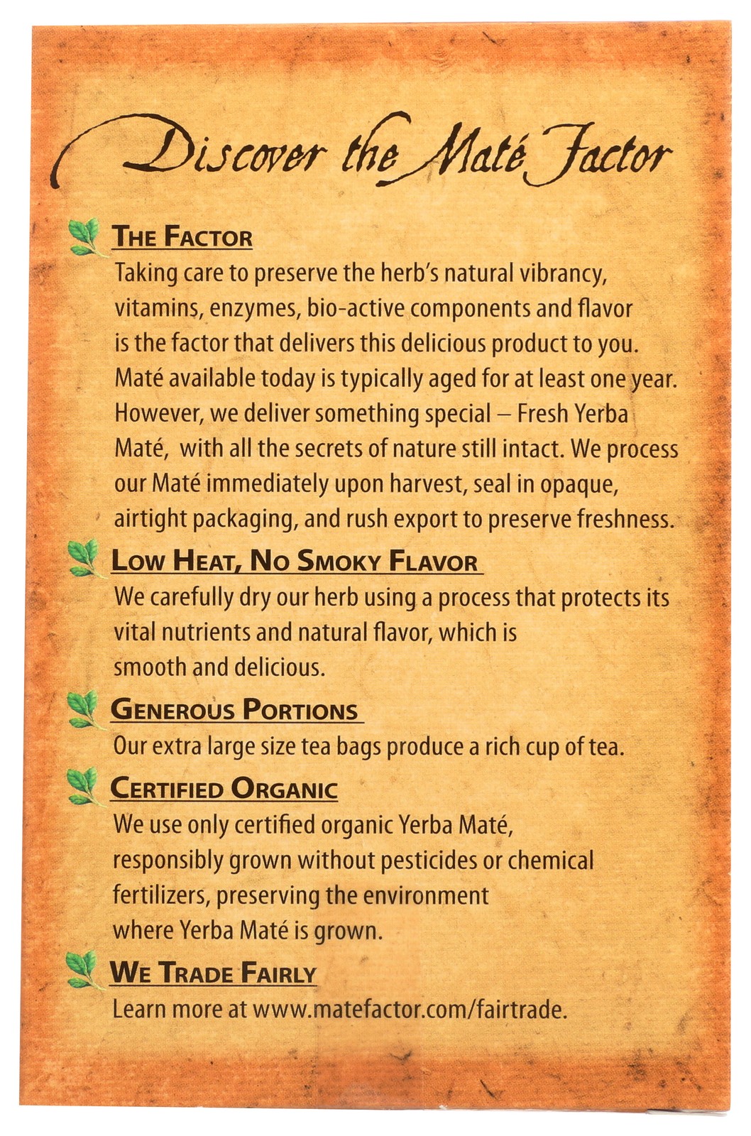 Mate Factor Organic Yerba Tea Bags Chai 20 Herb 3 Pack