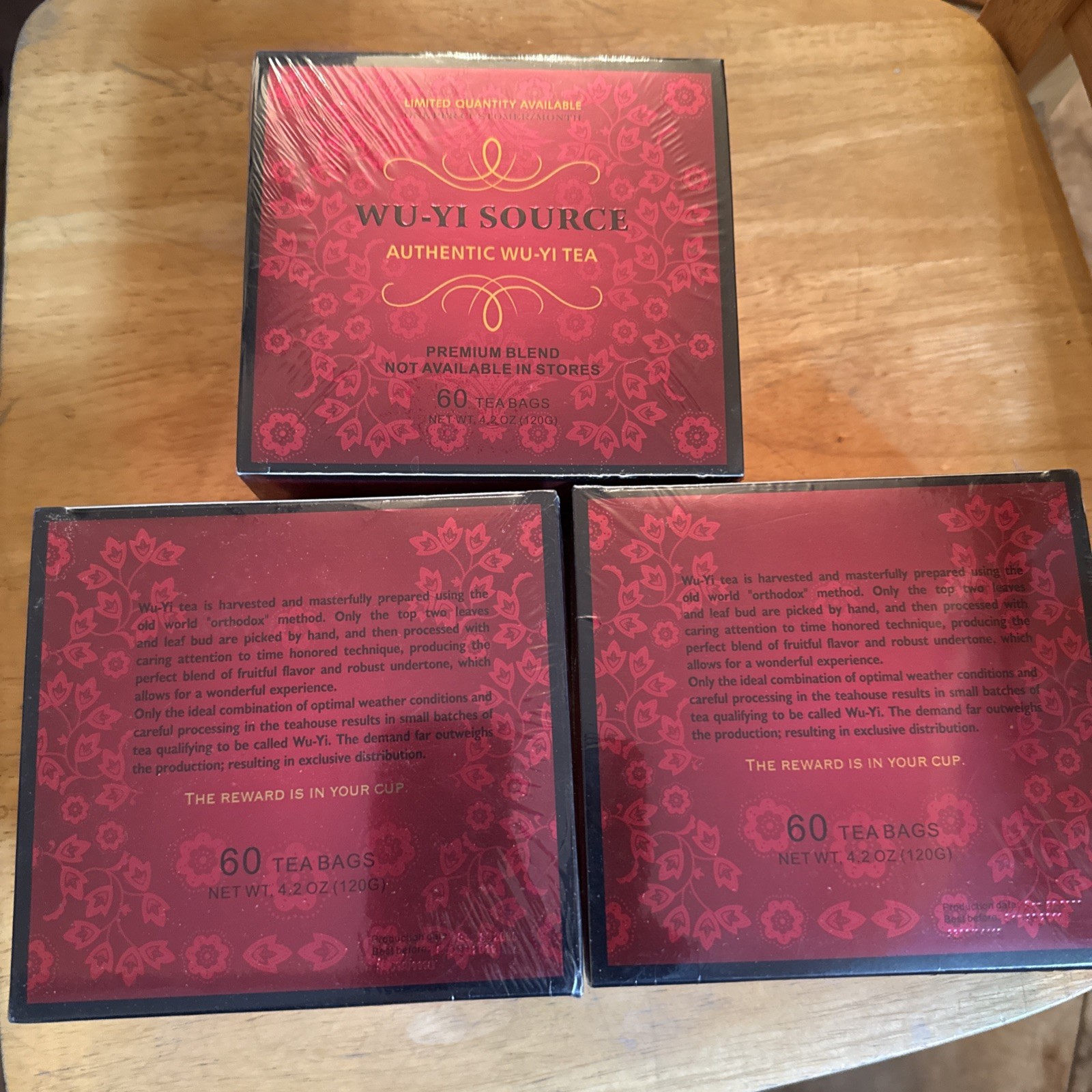 Authentic Wu Yi Source Oolong Tea 60 Premium Tea Bags Lot of 3