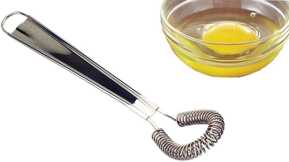 1Pc Silver Egg Beater Stainless Steel Mini Spring Coil Whisk 1,