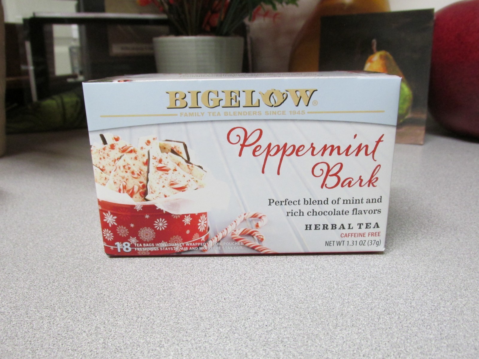 Bigelow Peppermint Bark Herbal Tea Bags 18 in Box
