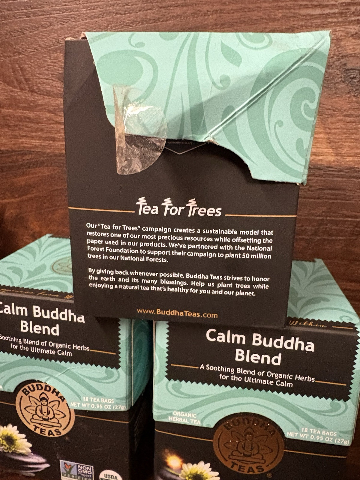 3 Buddha Organic Calm Buddha Blend Herbal Tea. 18 Tea Bags 0.95 Ea. BB:12/27