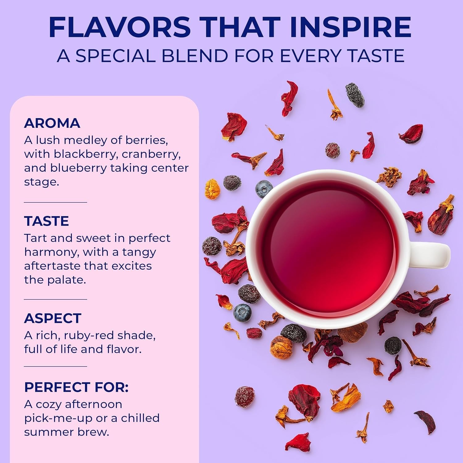 Katy’s Berry Loose Leaf Tea – Hibiscus, Blueberry & Cranberry – 30+ Cups