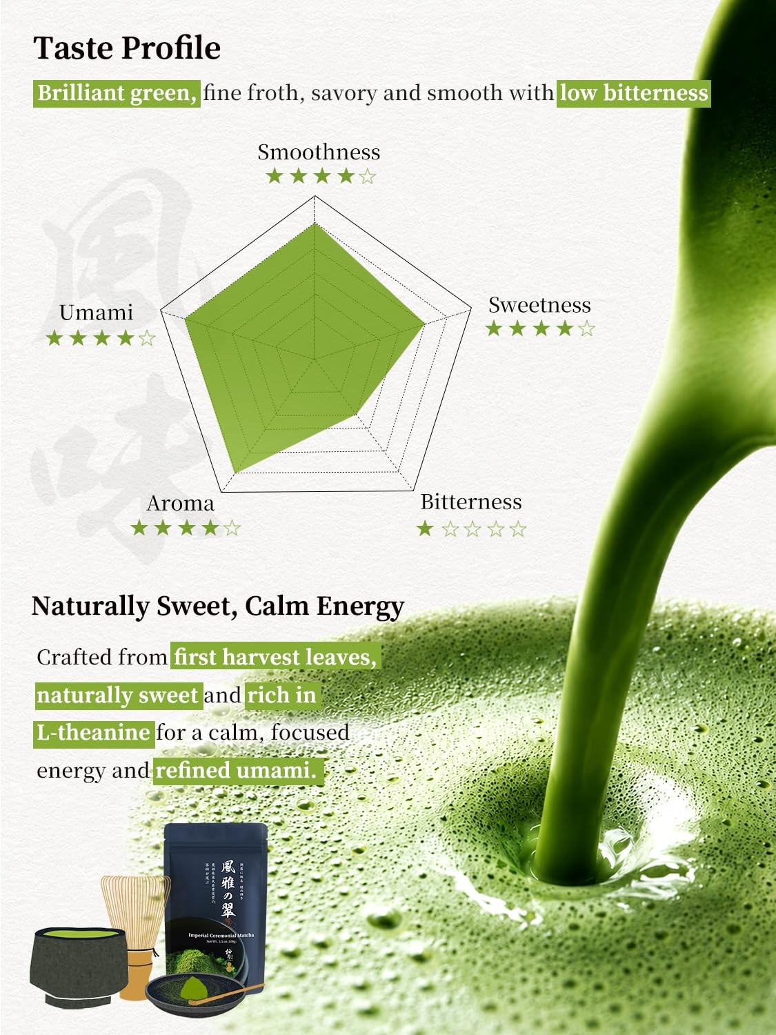 YUZUKI Matcha Powder 100g – Japanese Ceremonial Grade 3.5 oz (100g)