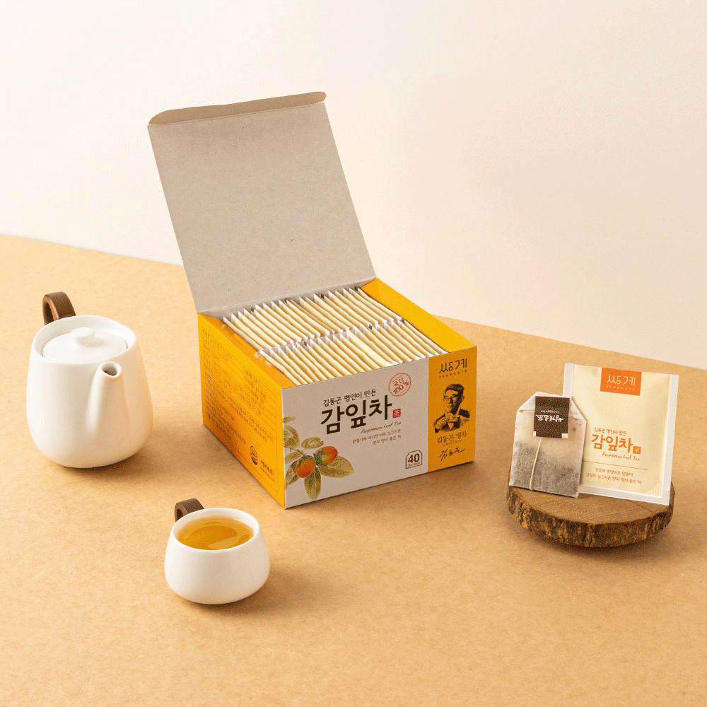 Korean Tea Set – Persimmon Leaf (40) + Red Ginseng Tangerine (20) | 60 Bags