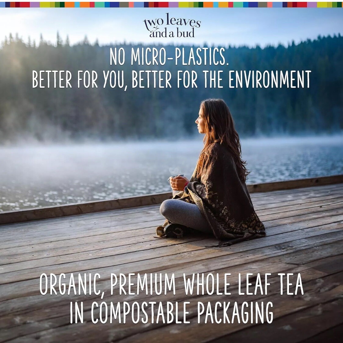 Organic Variety Pack Of 50 Single Packaged TWO LEAVES AND A BUD Tea Sachets