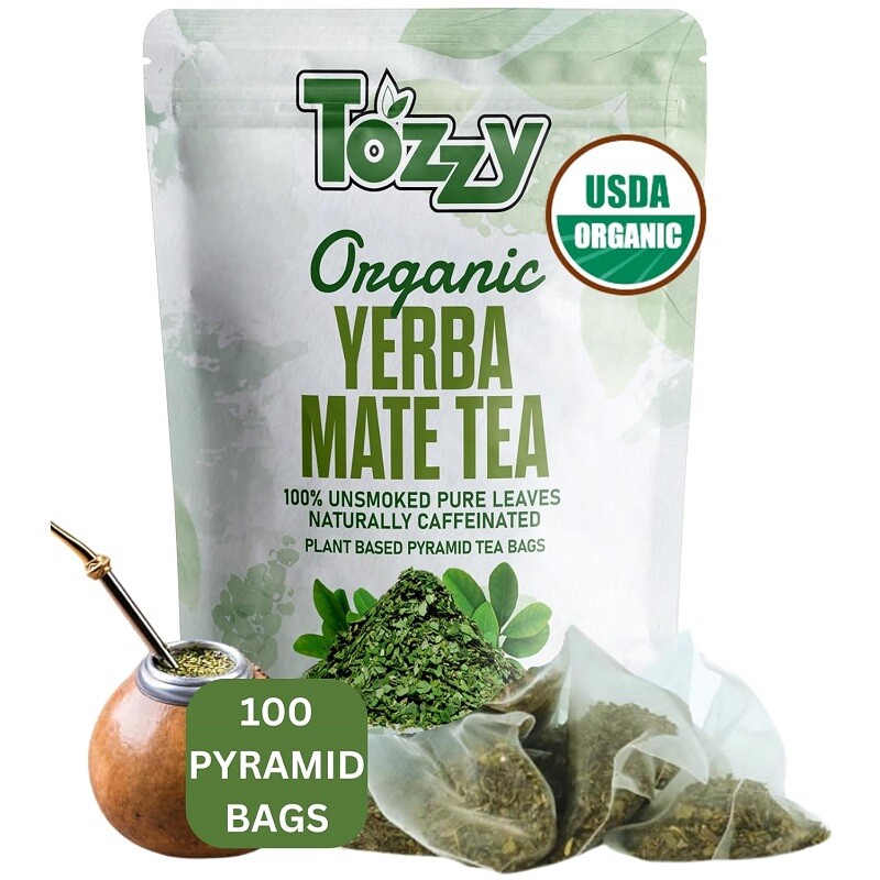 Yerba Mate Tea Bags Pure All-Natural Unsmoked Hi Caf & Detox Tea Herbal 100 Bags