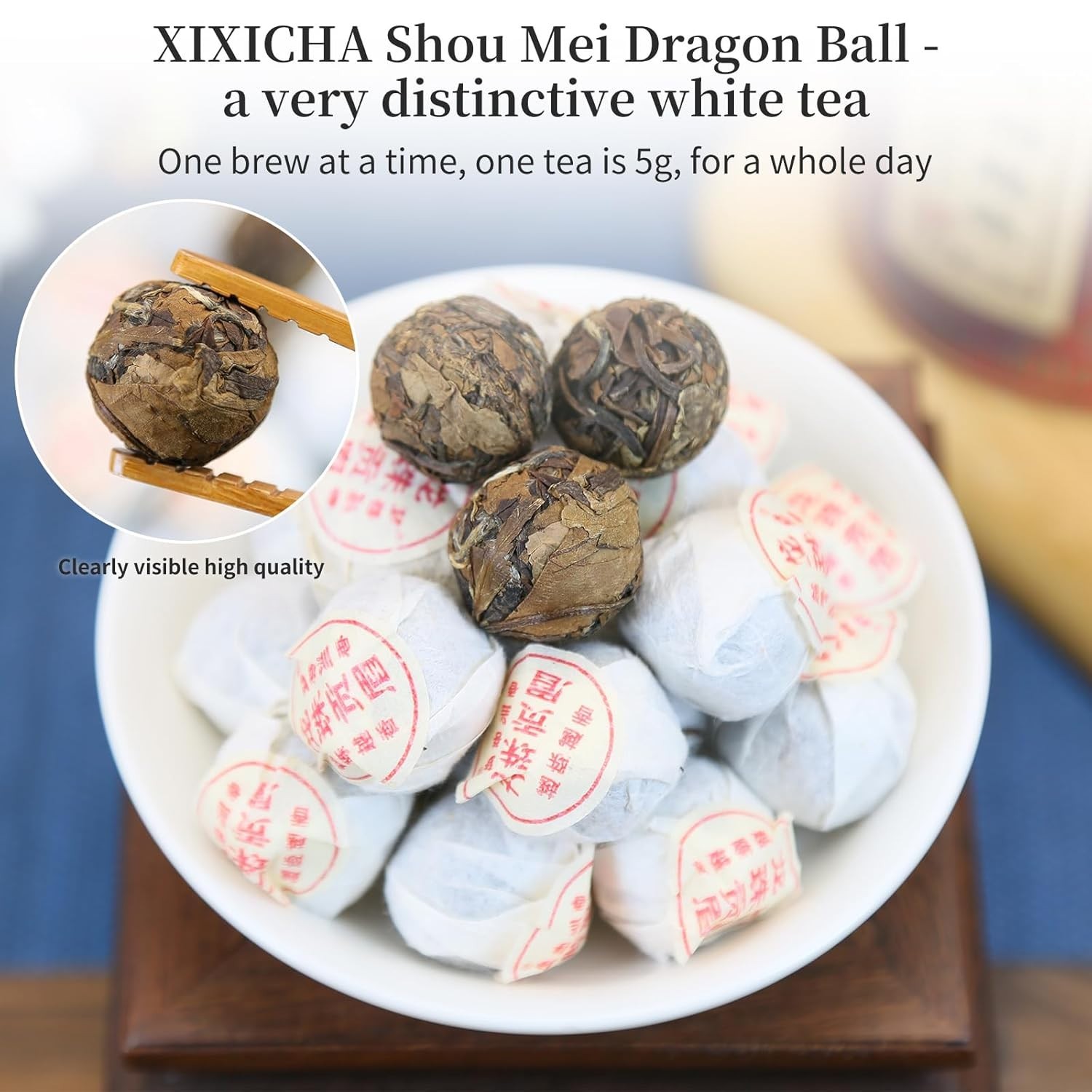 Shou Mei Fuding Chinese White Aged Tea Dragon Pearls 200g