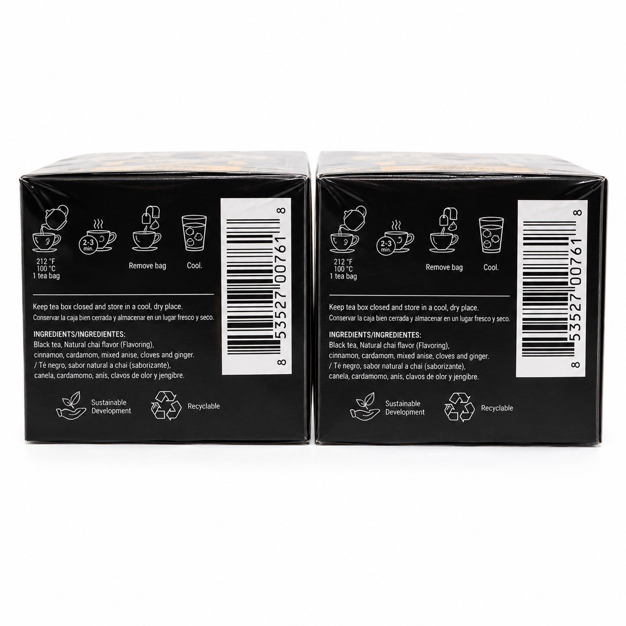 Hindu Premium Black Tea Chai 2 Pack 40 Tea Bags Cinnamon Cardamom Ginger Clove