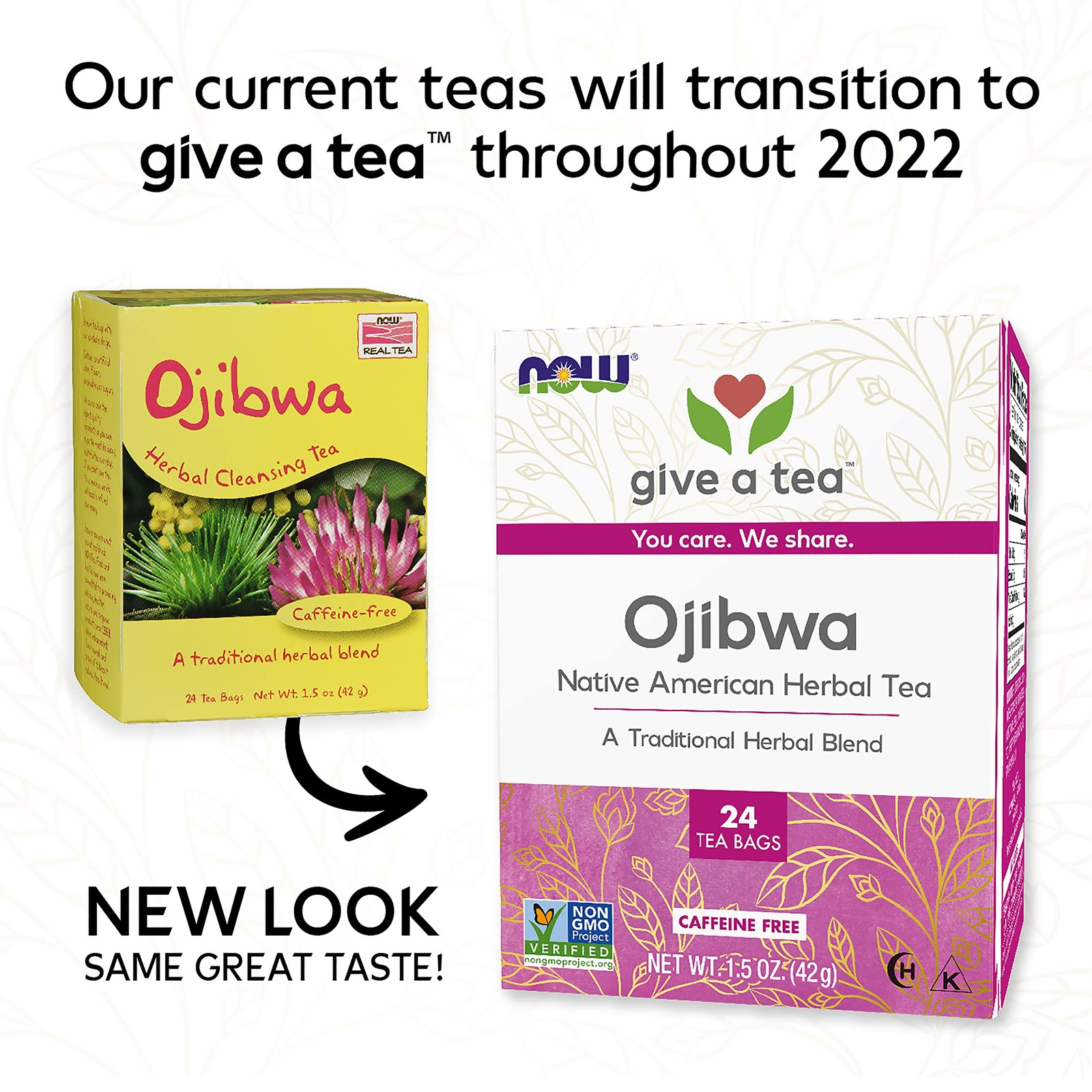 NOW Foods Give a Tea™ Ojibwa Tea, Herbal, 24 Count (Pack of 3), No Color
