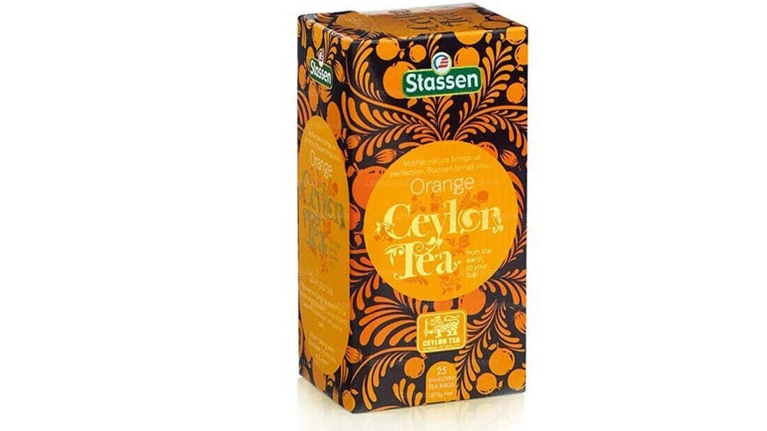 STASSEN ORANGE CEYLON TEA 25 ENVELOPED TEA BAGS 37.5G FREE SHIPPING WORLD WIDE