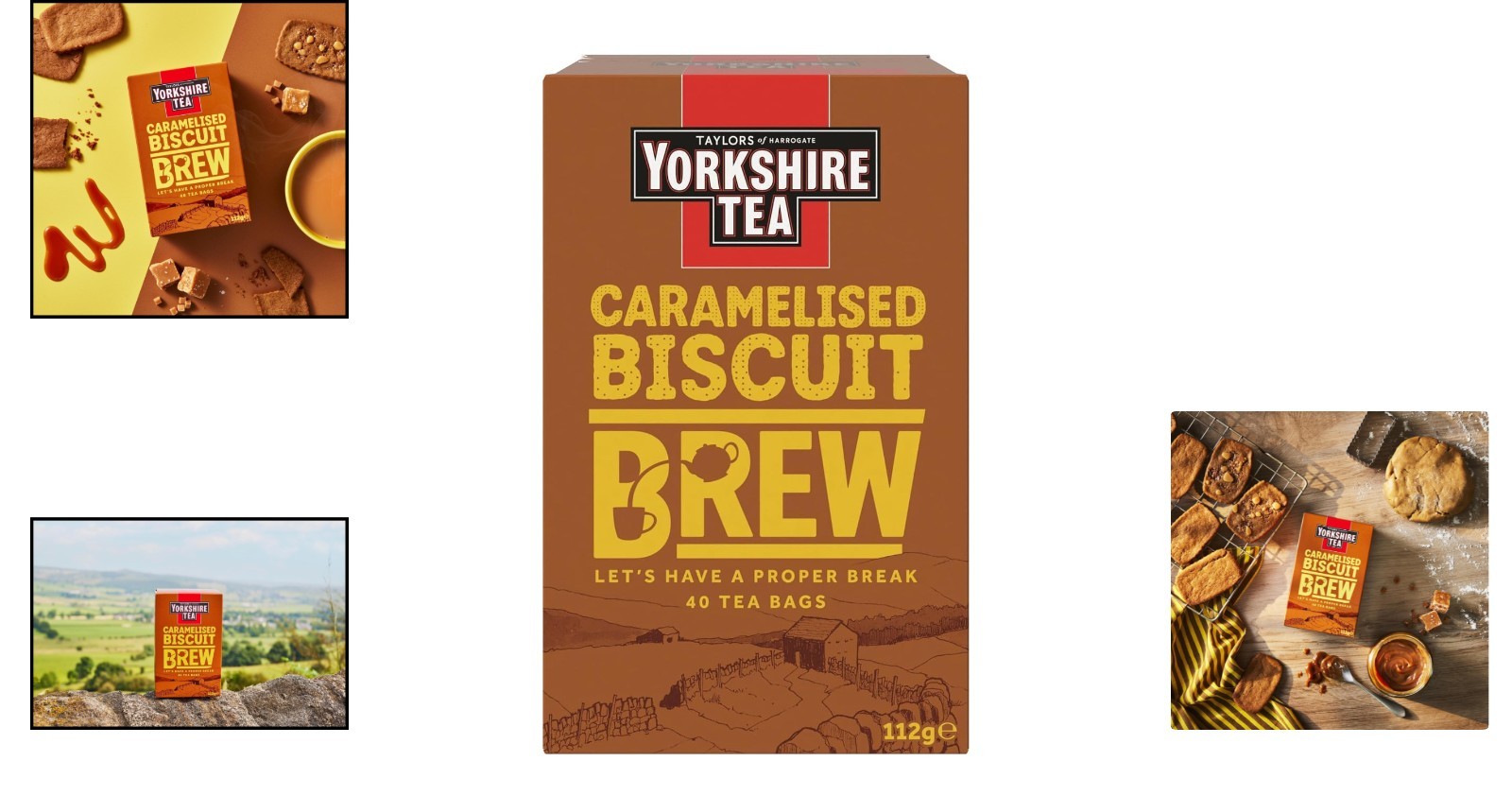 Yorkshire Tea Caramelised Biscuit Brew – 40 Count Caffeinated Pillow Tea Bags