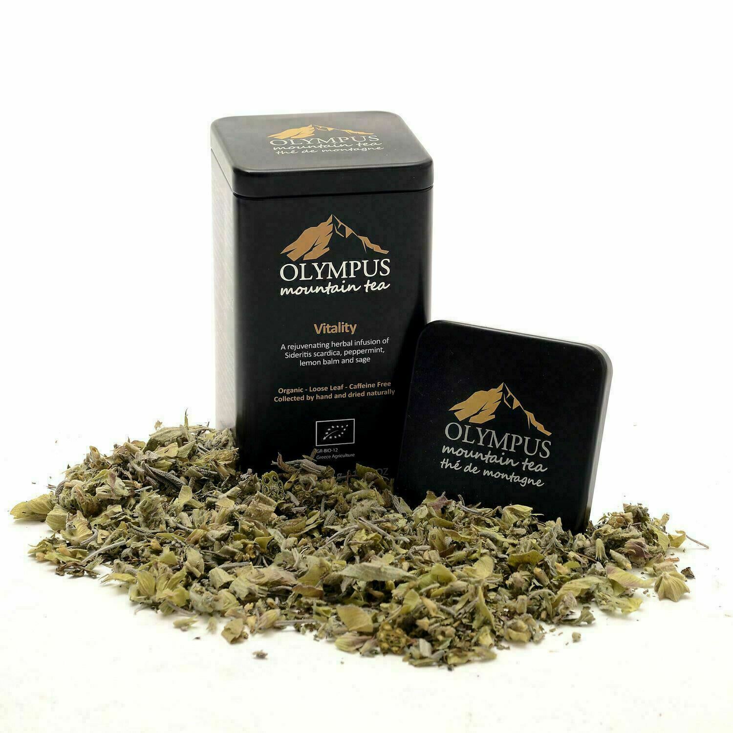 Vitality OLYMPUS Mountain Tea. Organic Tea Herb Mix of: Greek Mountain Tea (Side