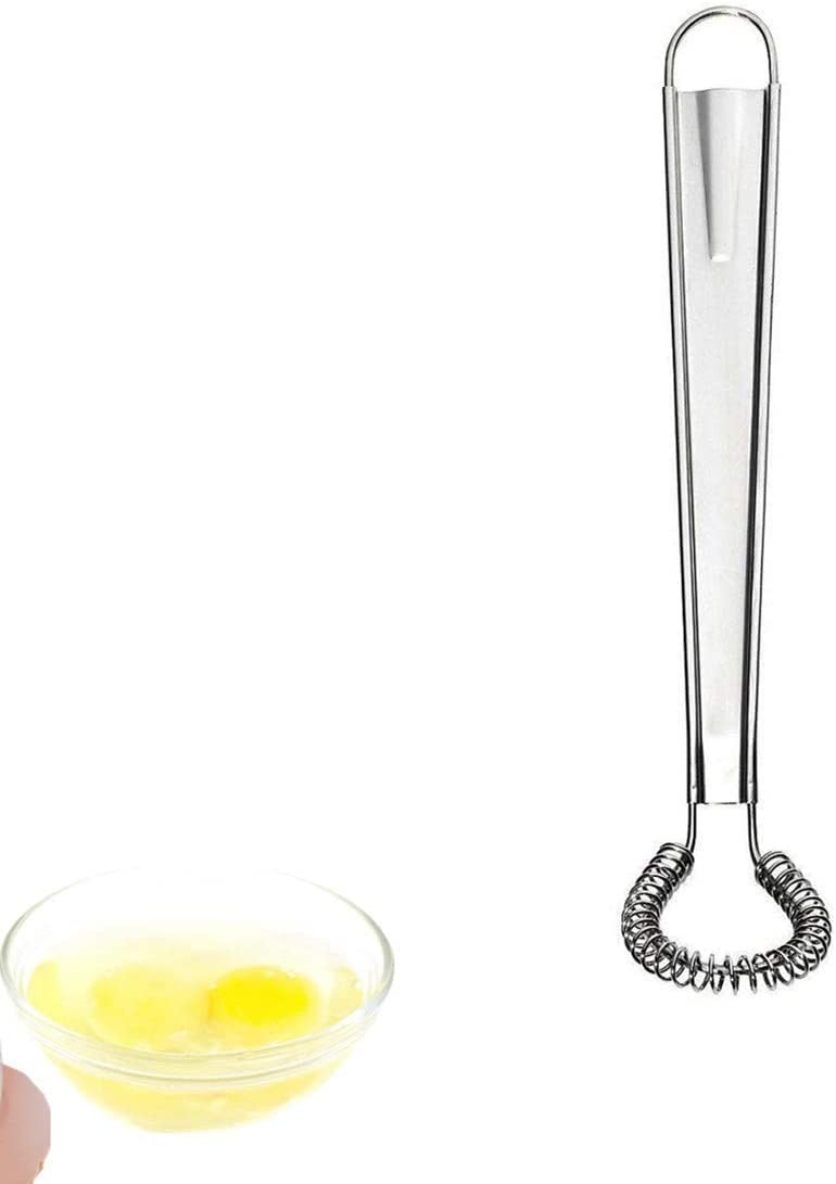 1Pc Silver Egg Beater Stainless Steel Mini Spring Coil Whisk 1,