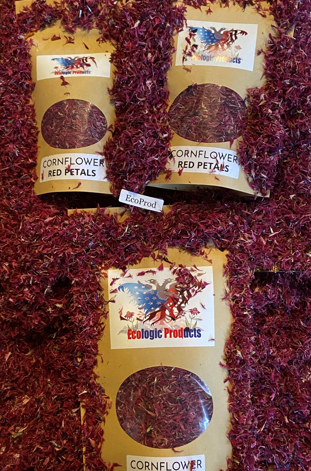 Cornflower Petals, White, Red, Purple, Blue European Natural 1-16 oz. Free Ship.