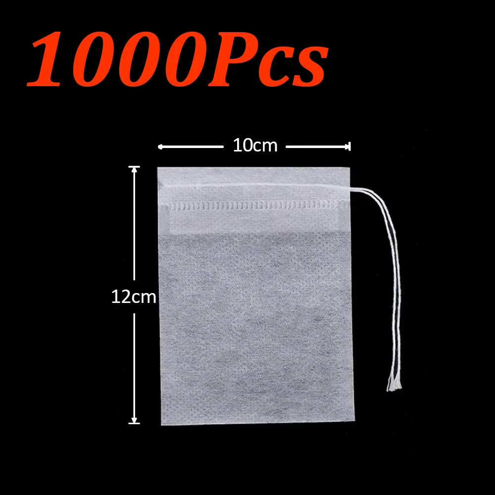 1000-100Pcs Disposable Tea Bags Empty Scented Tea Filter Bags Paper with Drawstr