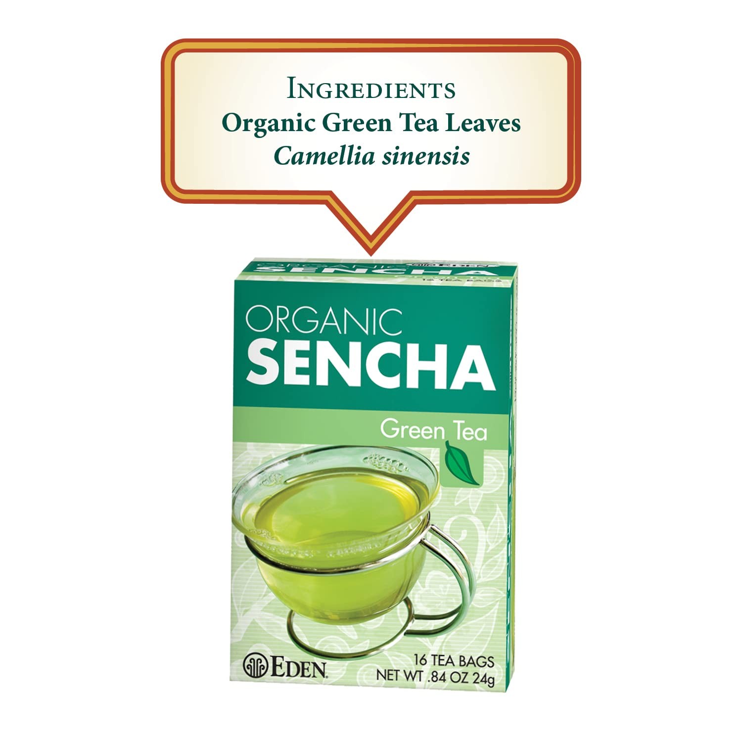 Organic Sencha Green Tea, Japanese, Uji Cha, 16 Unbleached Manila Tea Bags/Bo…