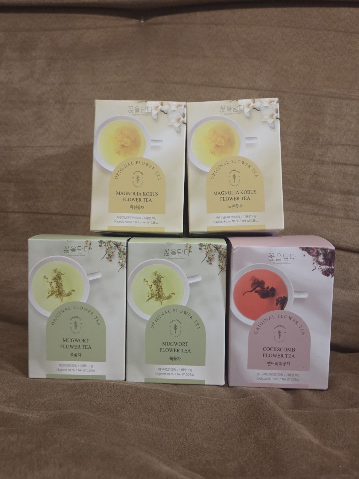 KKOKDAM Flower Tea Magnolia Mugwort Cockscomb Caffeine Free Vegan South Korea
