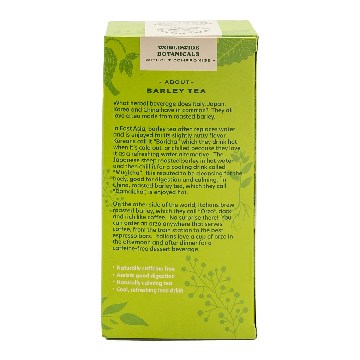 Organic Roasted Barley Tea, 25 Tea Bags – 3x more herbs with 6g per teabag – AKA