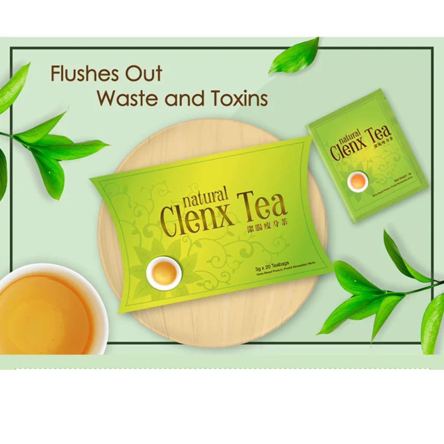 NH Detoxlim Natural Clenx Tea – 50+6 Teabags Colon Detox & Digestive Support