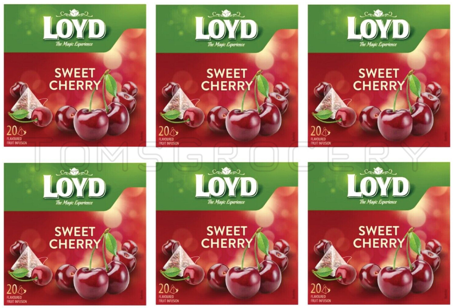 6 x LOYD SWEET CHERRY Flavor Fruit Tea Boxes (120 servings)