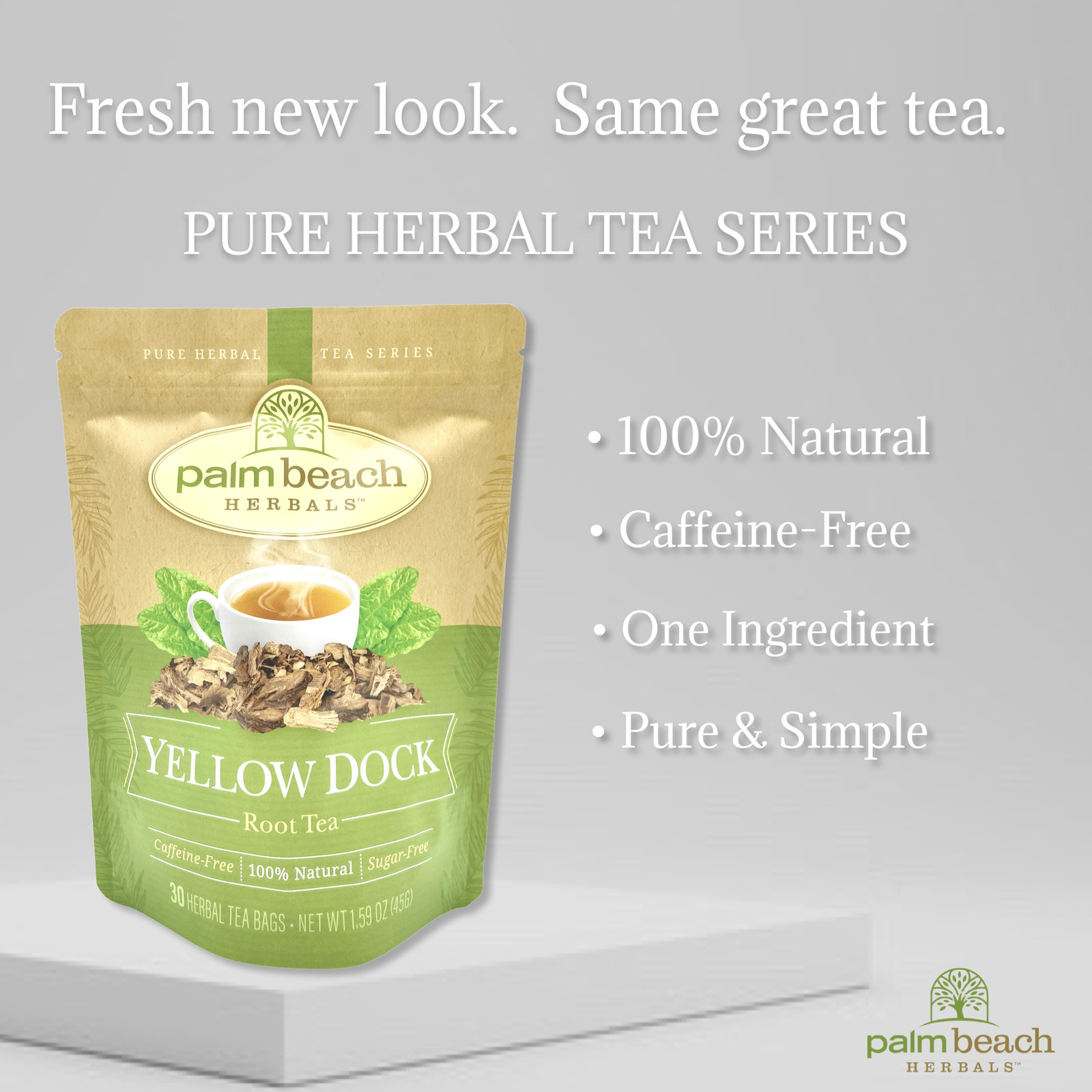 Yellow Dock Root Tea by Palm Beach Herbals | 30ct, Caffeine-Free