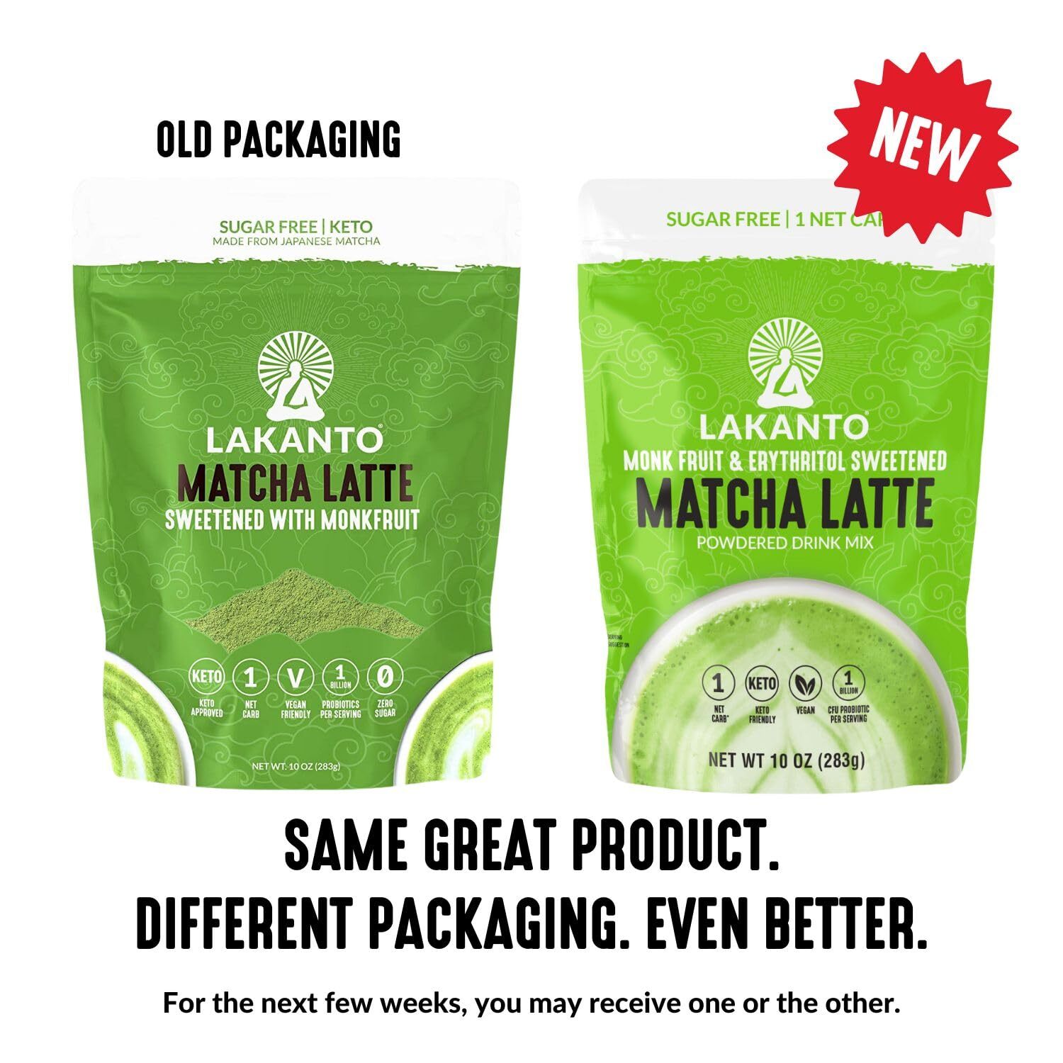 Lakanto Matcha Green Tea Powder 10oz Vegan Sugar Free Gluten Free Antioxidants