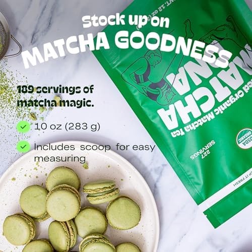 Organic Matcha Green Tea Powder – 8 oz Premium Quality for Energy Boost