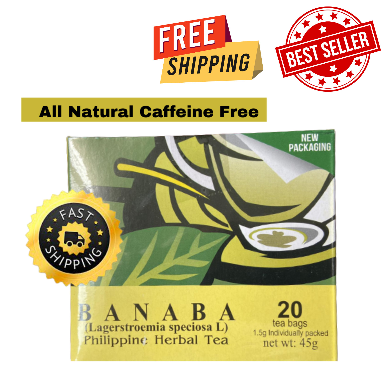 Banaba Herbal Tea 20 Tea Bags – All Natural Caffeine Free