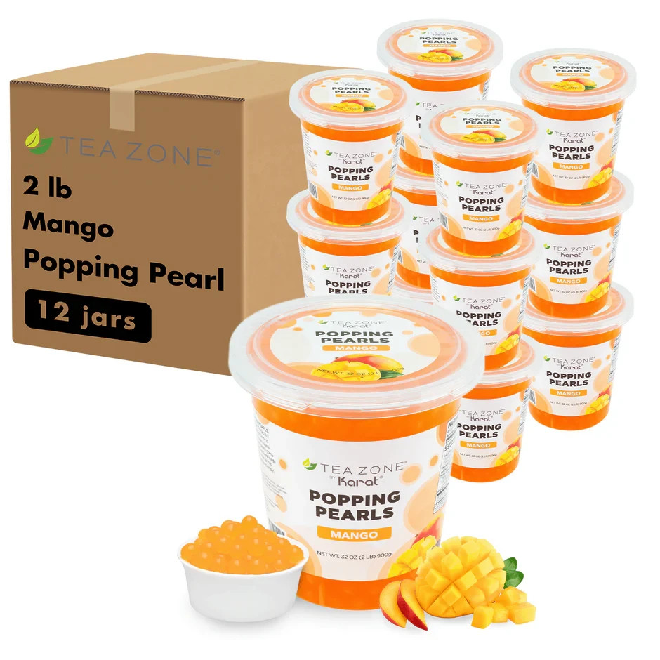[12 Jars] Tea Zone Mango POPPING PEARLS™ (B2051, 2lbs)