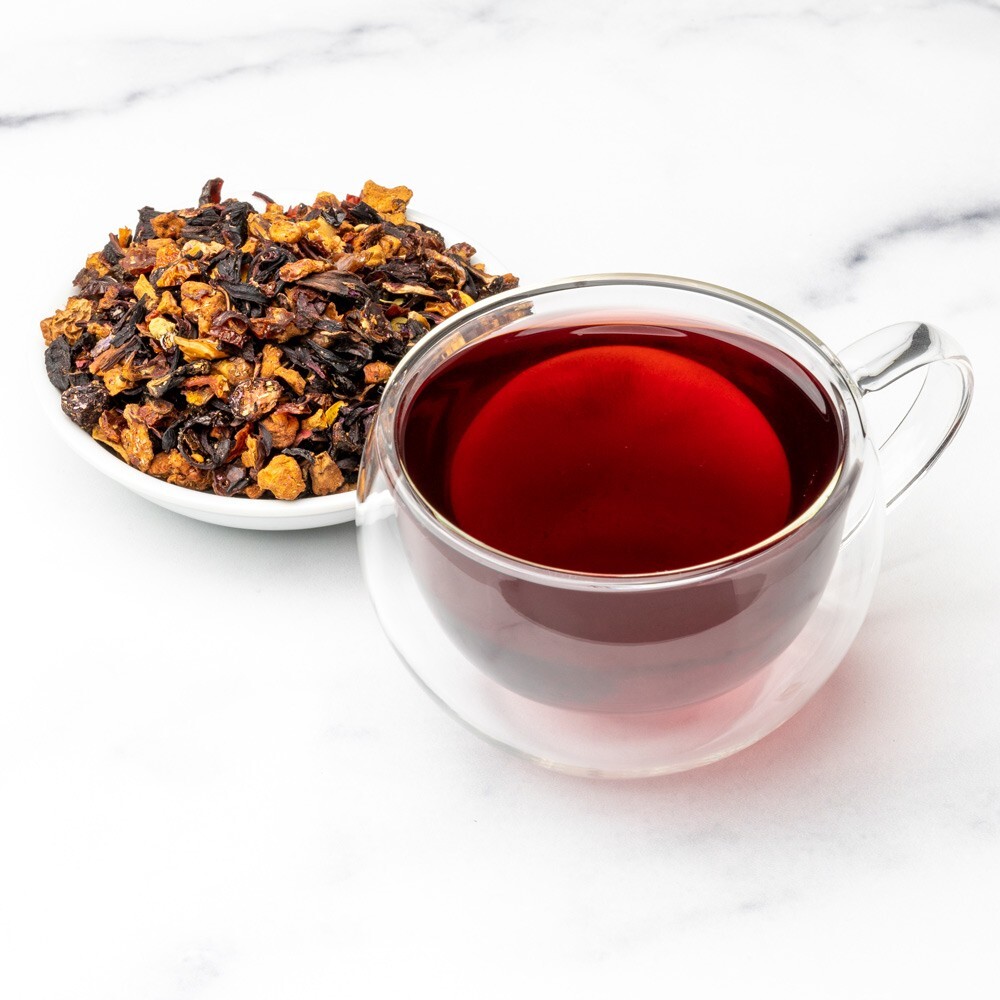 Blueberry Muffin Hibiscus Fruit Tea – Herbal Loose Leaf Tisane – Fusion Teas