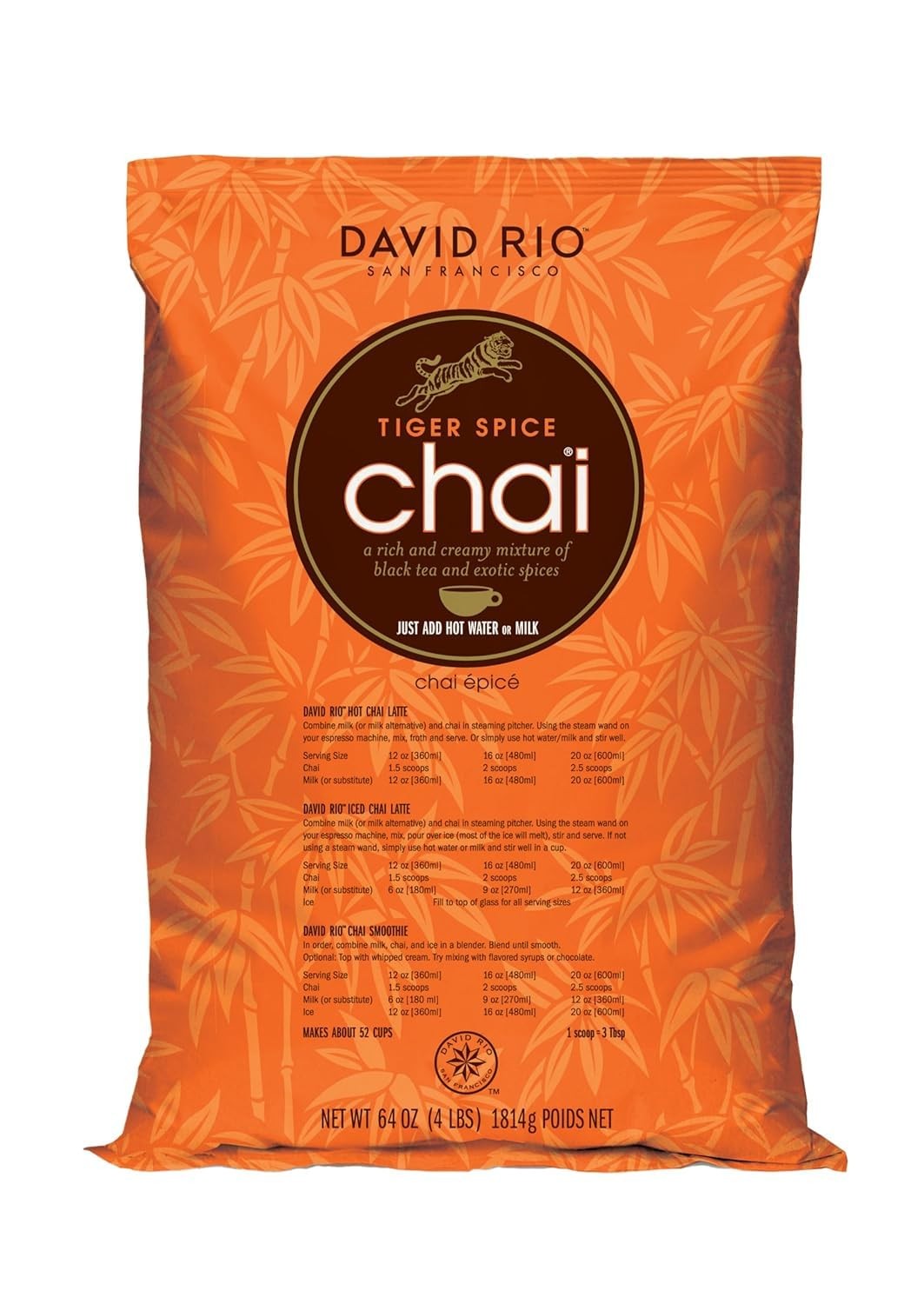 David Rio Tiger Spice Chai, Two 4 Lb. Bags