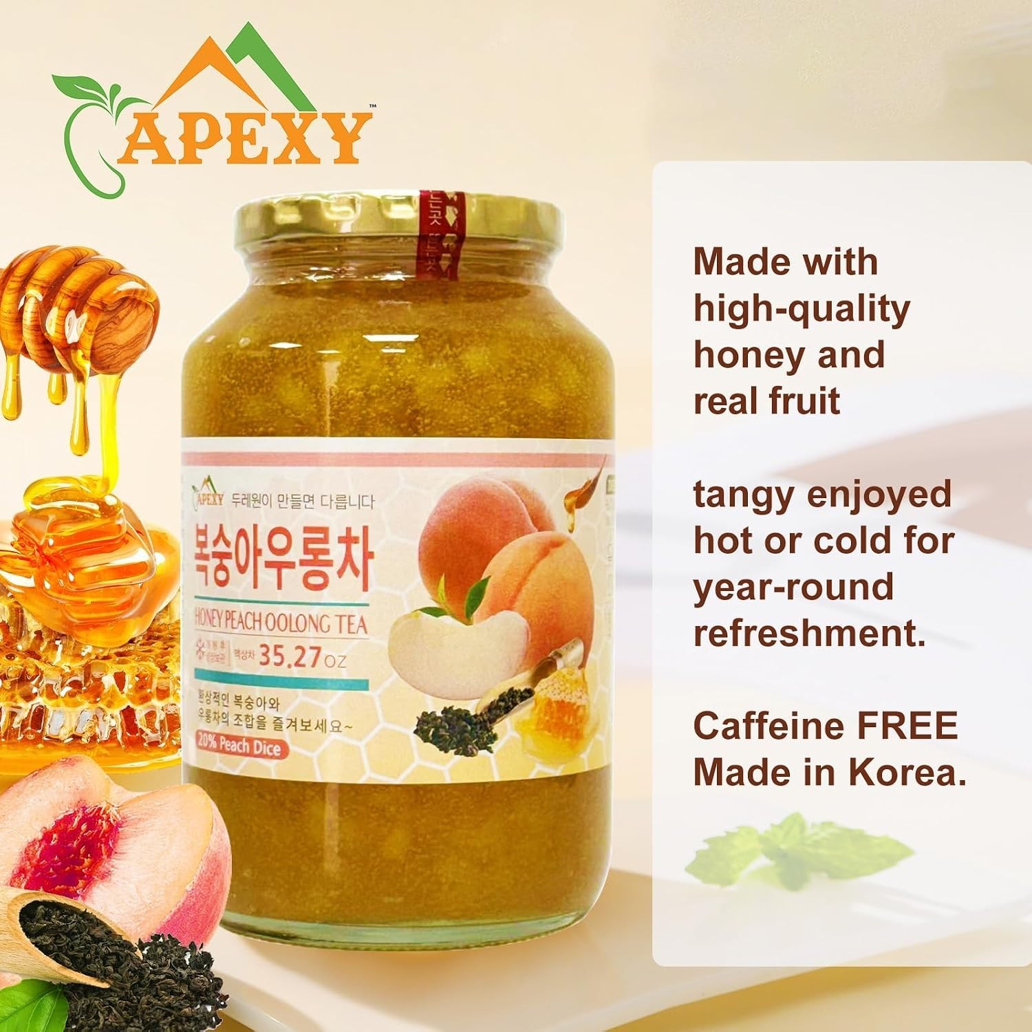 35.27oz Honey Peach Oolong Tea – Refreshing & Versatile Culinary Delight