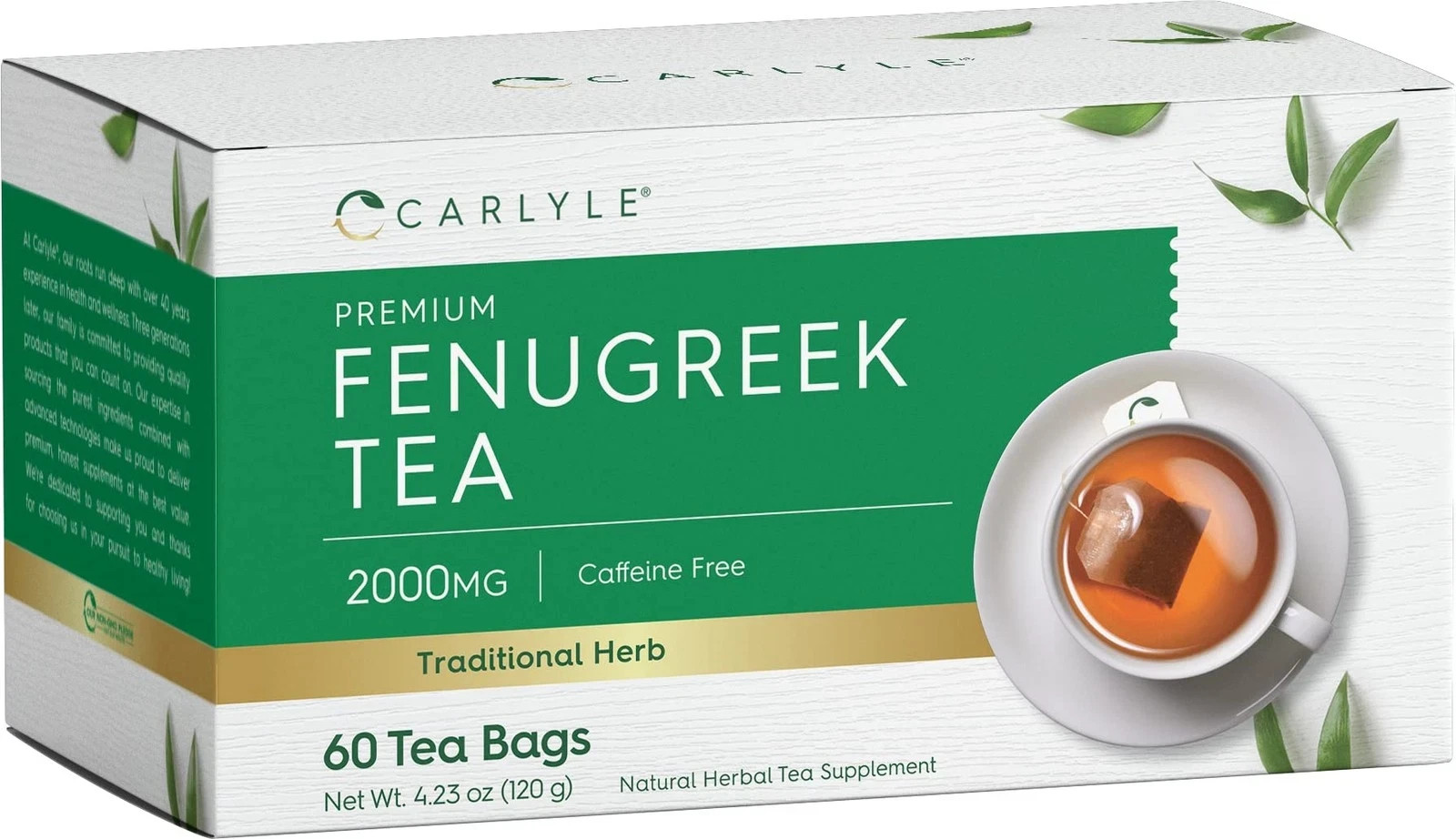 Fenugreek Seed Tea | 60 Tea Bags | No Caffeine | Vegetarian, Non-gmo & G