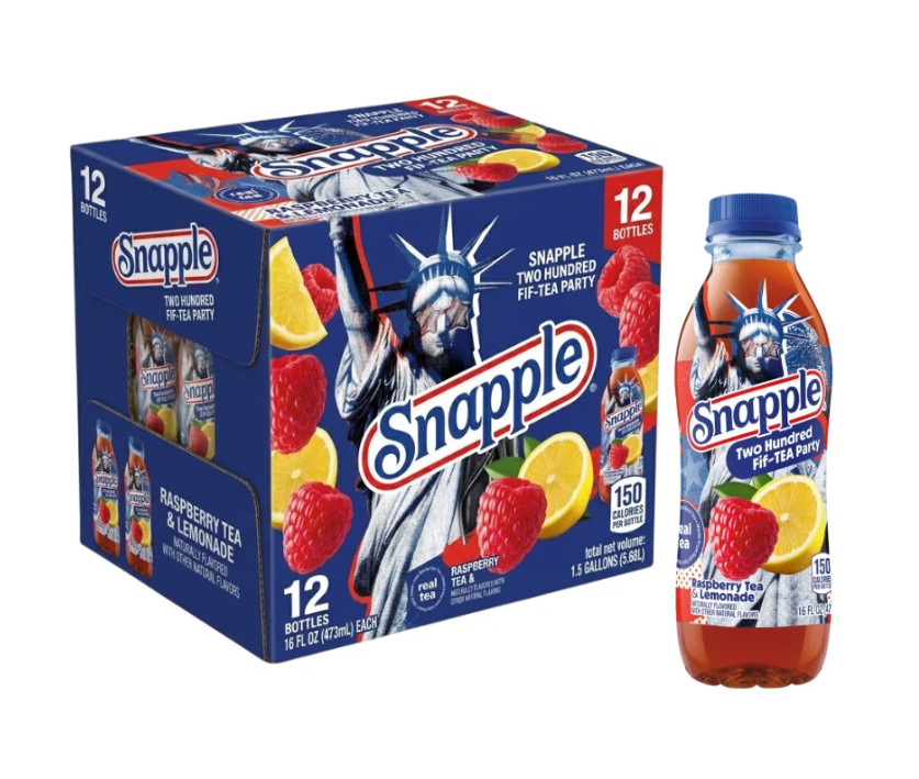 Snapple Raspberry Tea Lemonade 12 Pack 16oz Limited Edition Fif-TEA Patrty