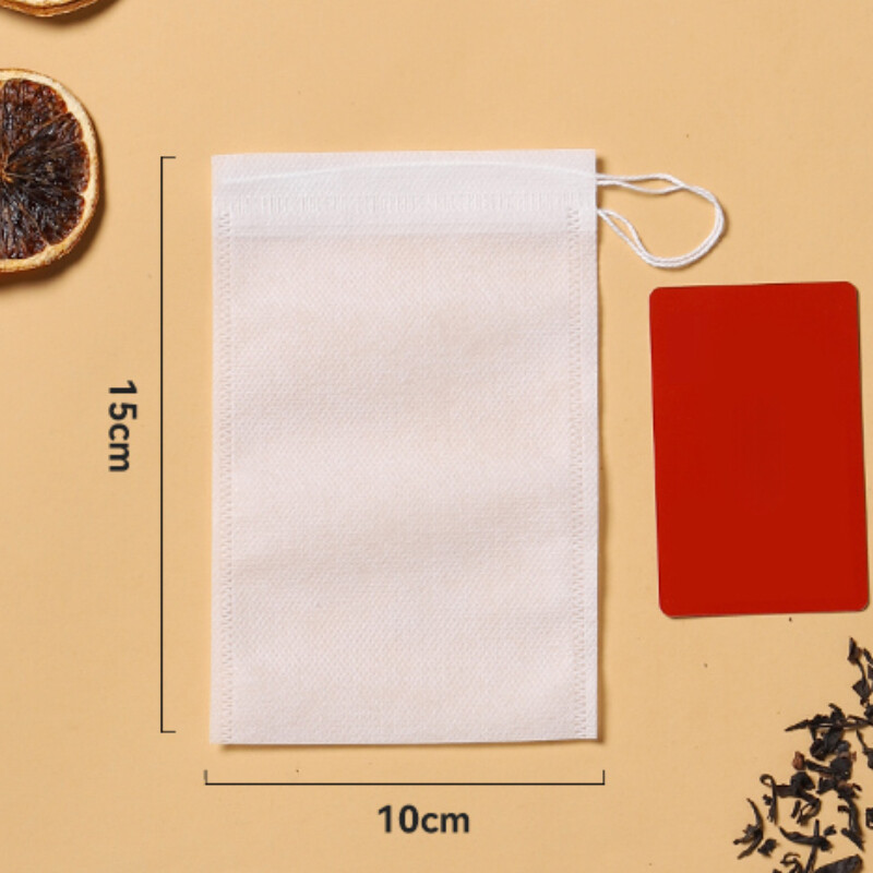 200x Non-woven Tea Bags Disposable Soup Tea Filter Bag Drawstring Gauze Bag Thin
