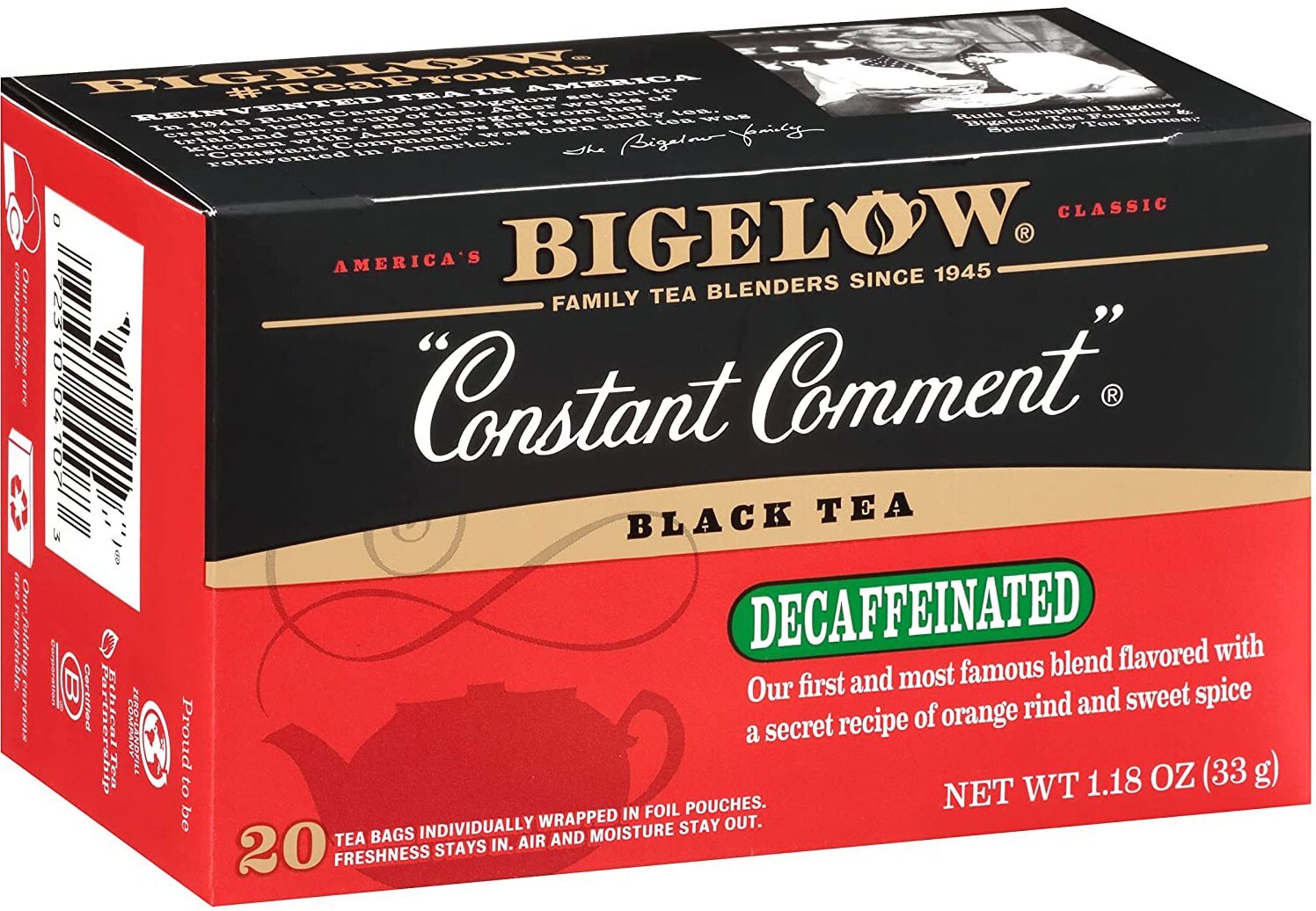 Bigelow Decaffeinated Constant Comment Black Tea – 20 tea bags