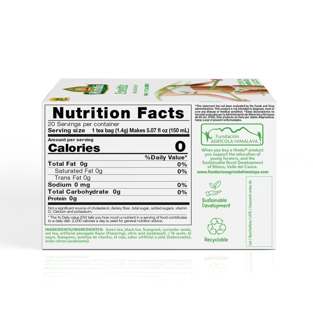 Decaffeinated Esveltta Green Tea – 20 Individually Wrapped Bags of Peach-Papaya