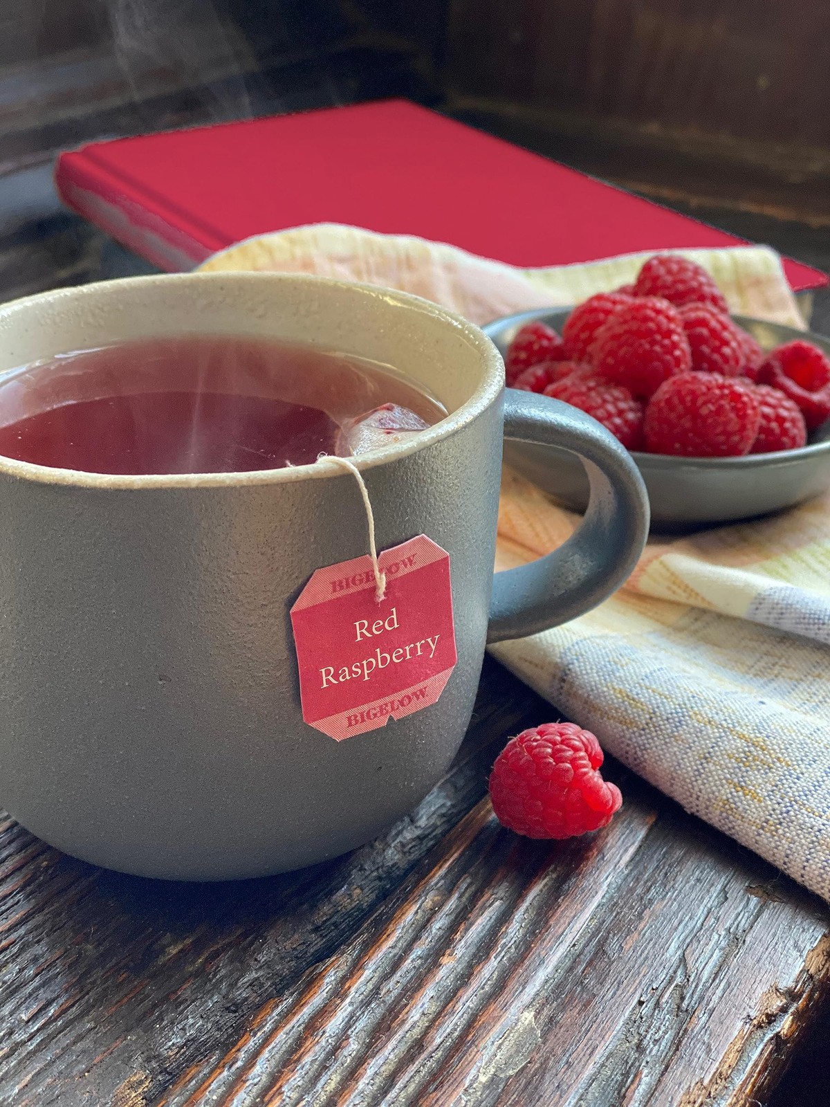 PACK OF 6-Bigelow Tea Red Raspberry Herbal Tea, Caffeine Free Tea with Red