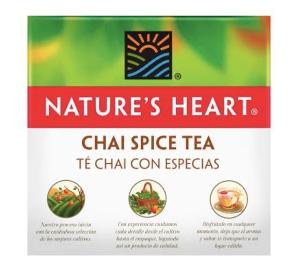 Te Chai Spice sin cafeina natural 20 tea bags Te Negro Canela Jengibre ￼