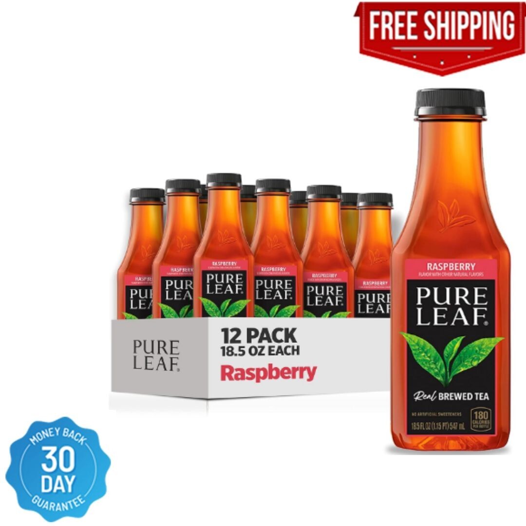 Pure Leaf Iced Tea, Raspberry 18.5 Fl Oz (Pack of 12)