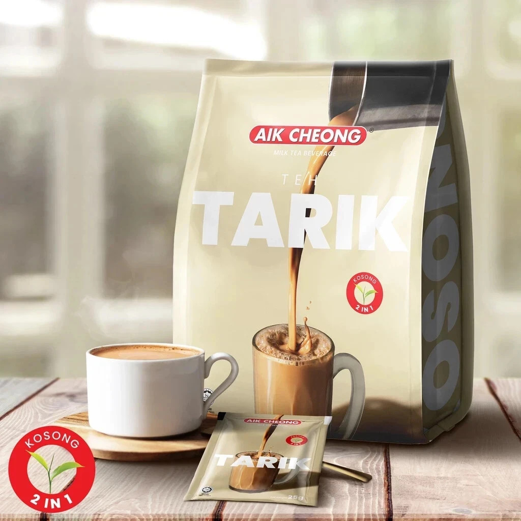 4 X Aik Cheong 2 In 1 Teh Tarik Kosong No Sugar Added (25gm x 12) + DHL EXPRESS