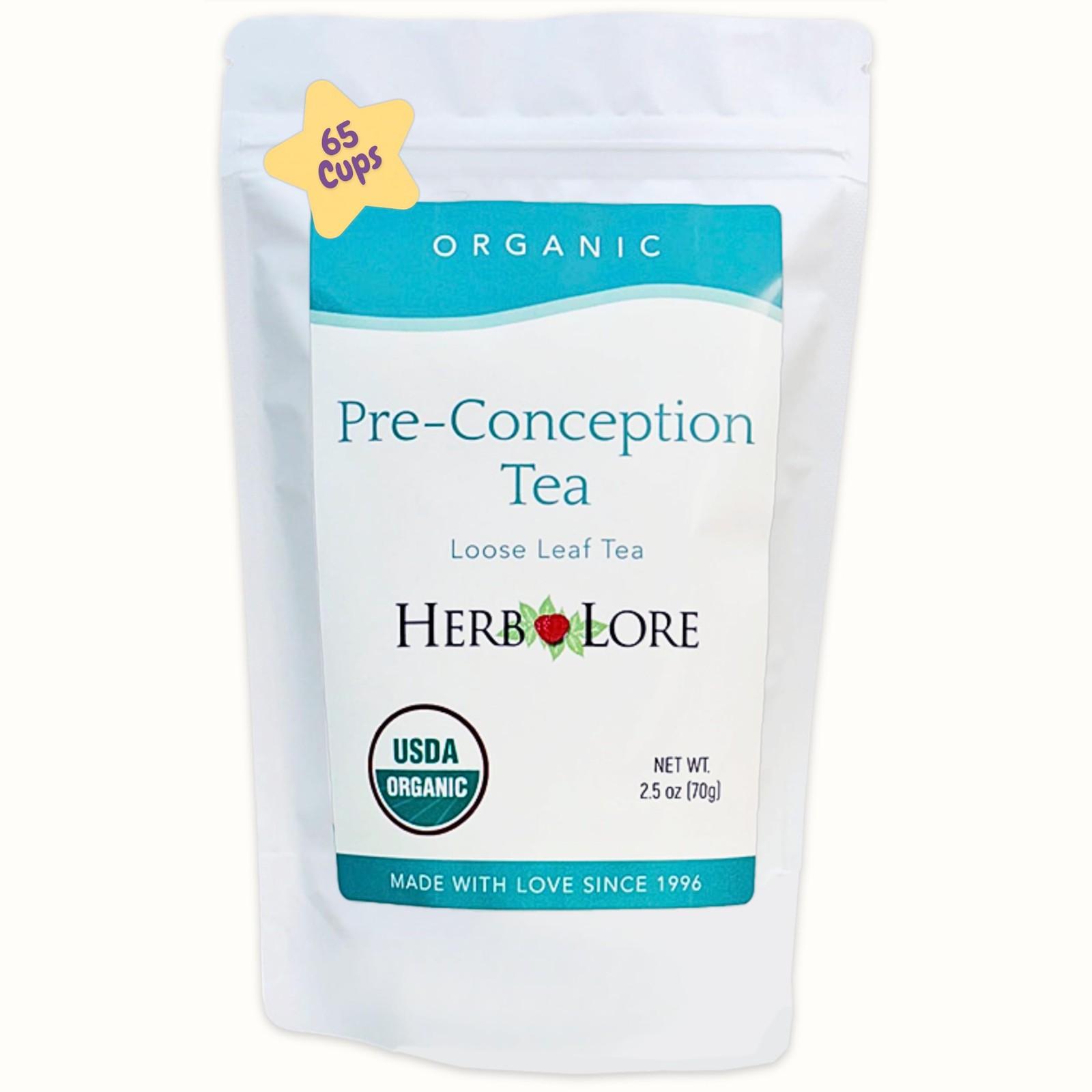 Organic Fertility Tea for Women – 65 Cups – Loose Leaf Pre Conception Tea wit…