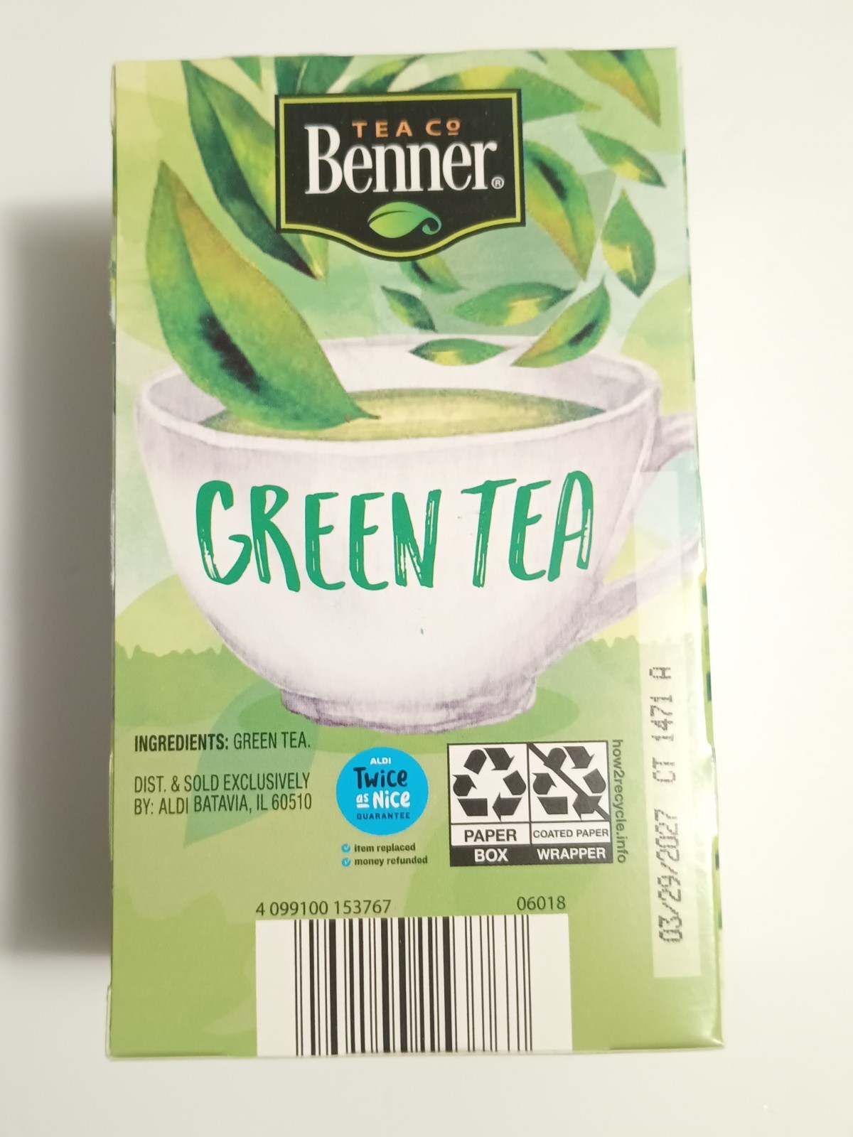 Benner Green Tea 60 bags ( 20 Bags Each Pack) 3/29/27 Net Wt 1.06oz